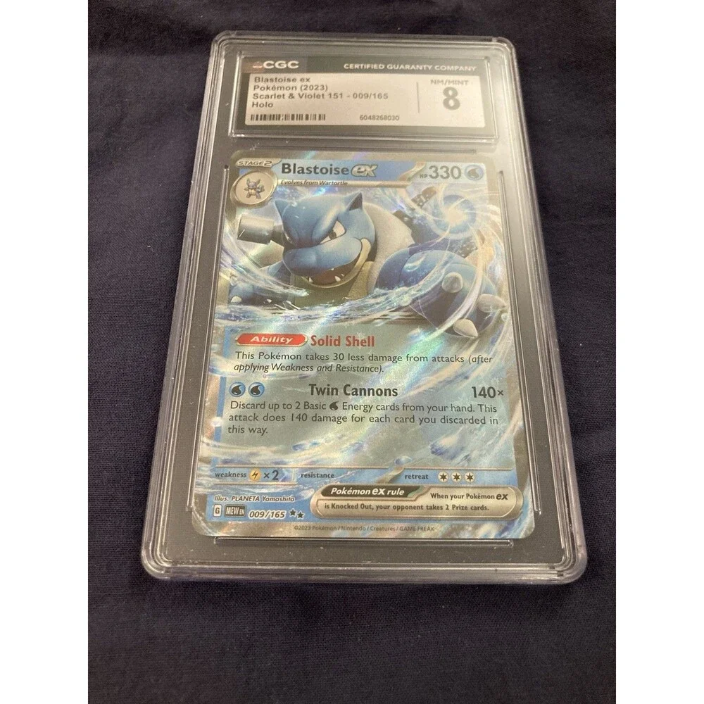 CGC NM/MINT 8 Blastoise ex 009/165 Sv: Scarlet & Violet 151 Double Rare Holo
